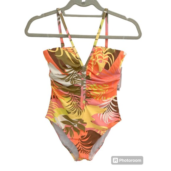 Sanctuary Swim Women's V Wire Over The Shoulder One Piece Swimsuit NWT - Picture 1 of 7